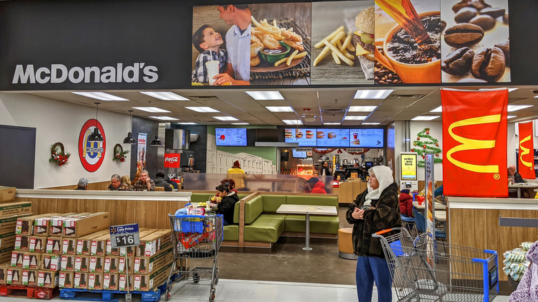 McDonald's location inside Walmart