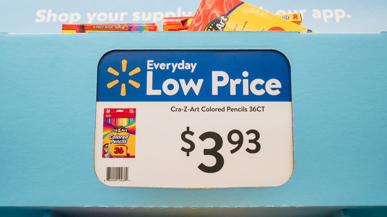everyday low price label at Walmart