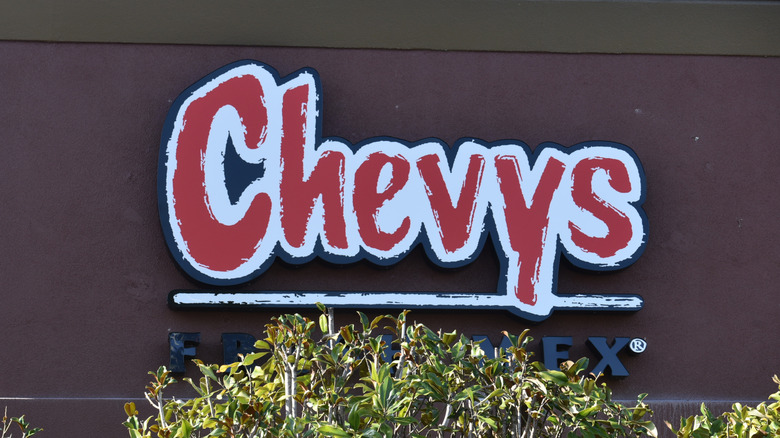 Outdoor shot of Chevys logo