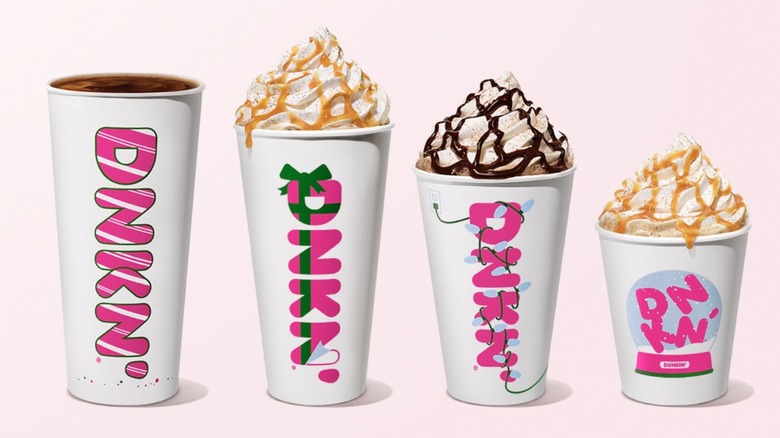 Assorted Dunkin' Christmas drinks