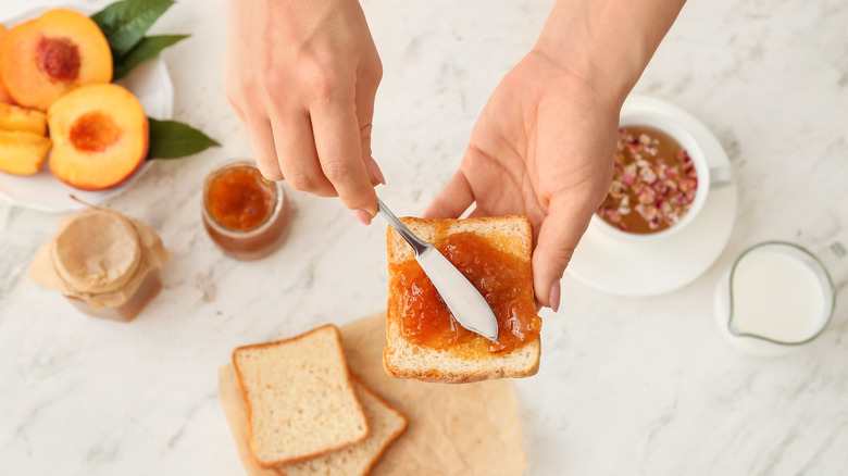 Toast with fruit spread