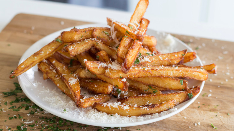 Plate of truffle fries