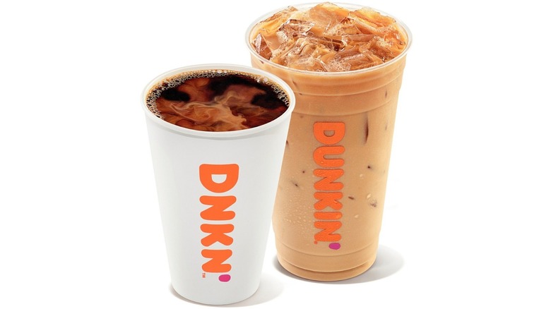 Dunkin' hot and iced coffees