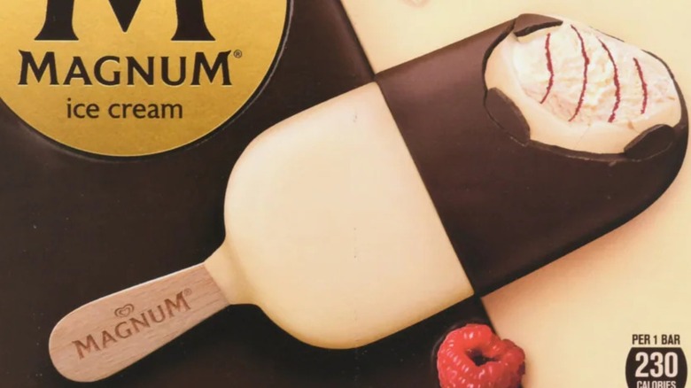 Magnum ice cream bar close-up 