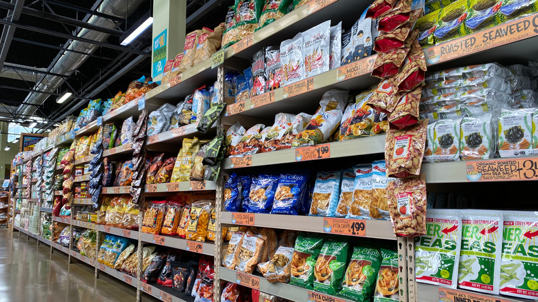 Stocked shelves at Trader Joe's