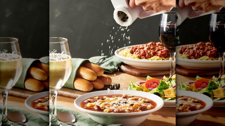 olive garden server grating parmesan
