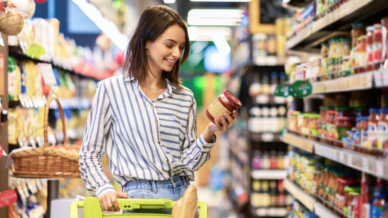Woman buying groceries