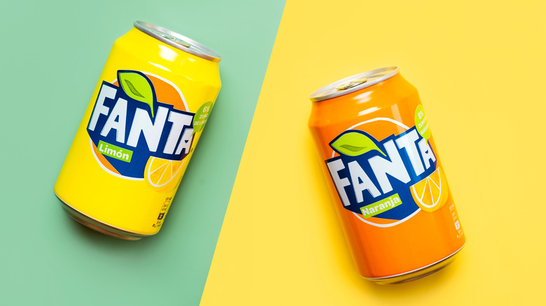 lemon and orange fanta cans