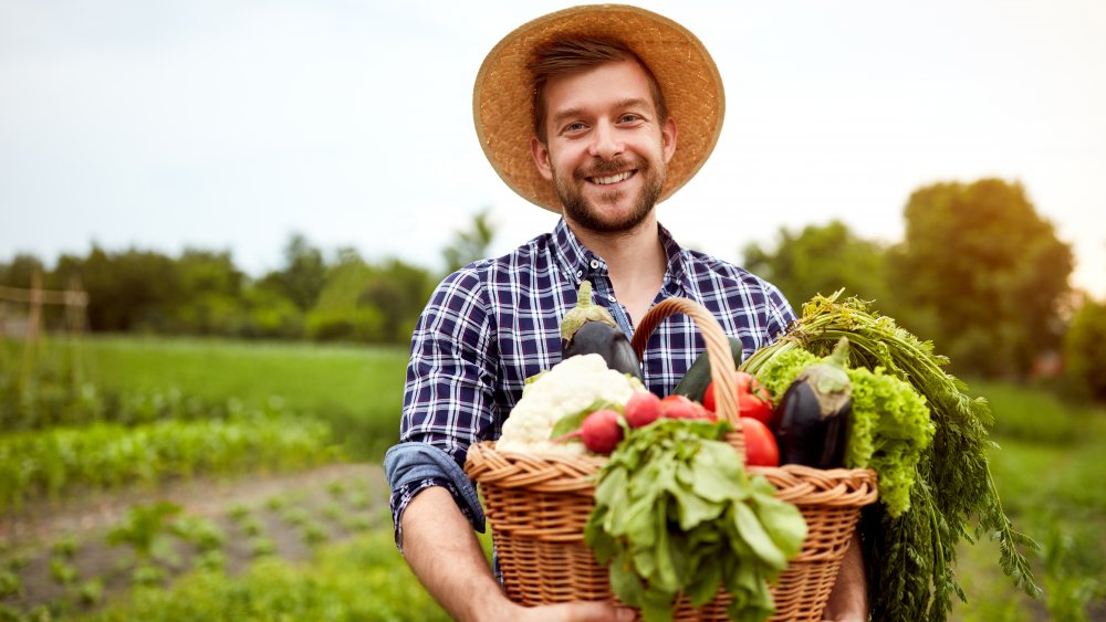 Farmer with produce