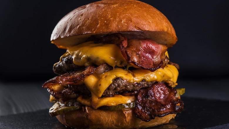 A bacon cheeseburger