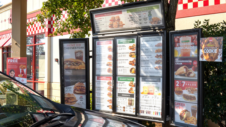 Arbys drive thru menu board