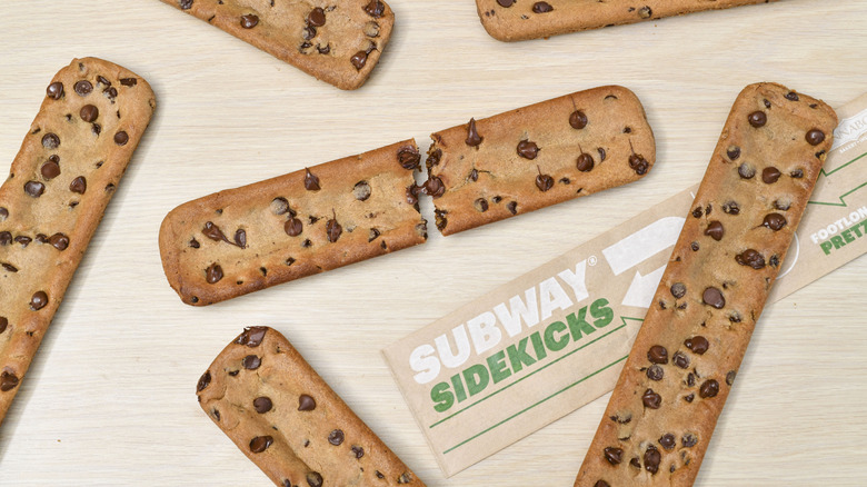 A few Subway Footlong Chocolate Chip Cookies
