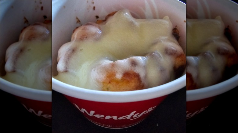 Closeup from above on Wendys Cinnabon Pull-Apart