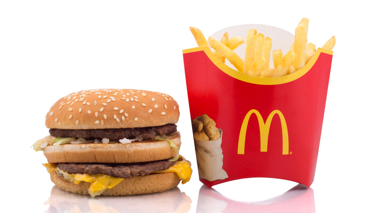 burger and fries from McDonalds