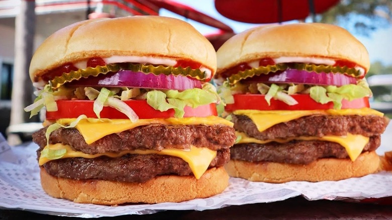 two Checkers and Rallys burgers
