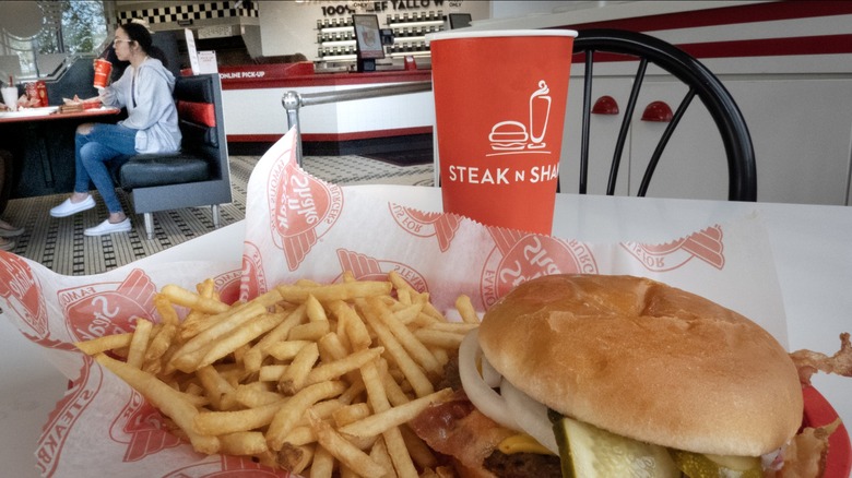 Steak N Shake burger meal