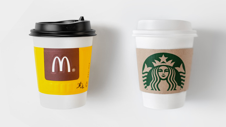 McDonald's and Starbucks coffee cups