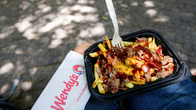 plate of cheese chili fries from Wendy's