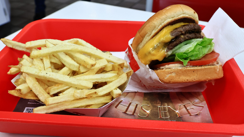 A Double-Double with fries