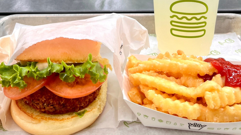 Burger, fries, and drink from Shake Shack