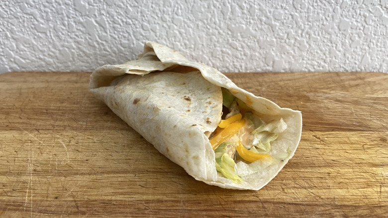 Grilled Jack Wrap on cutting board