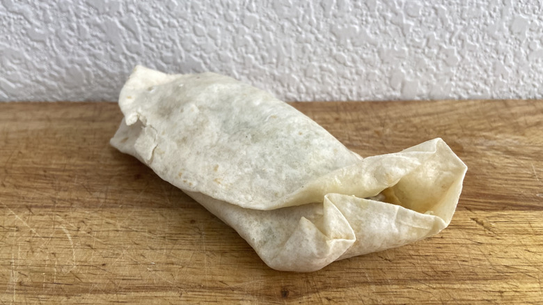 Royal Crispy Wrap on cutting board