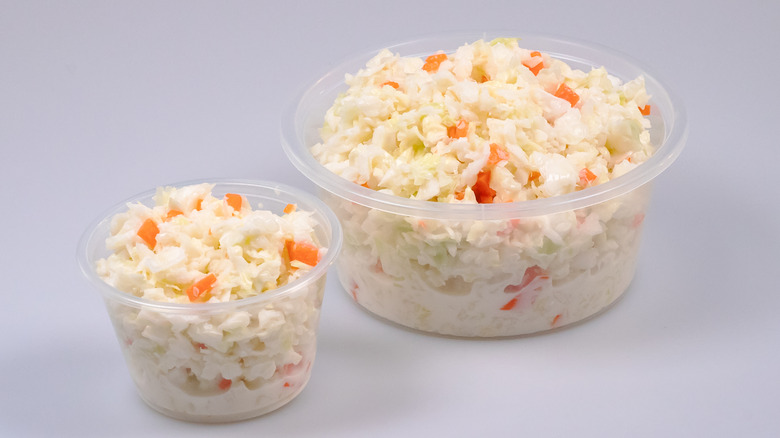 Coleslaw in containers
