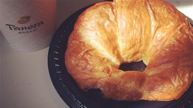 Panera croissant and coffee