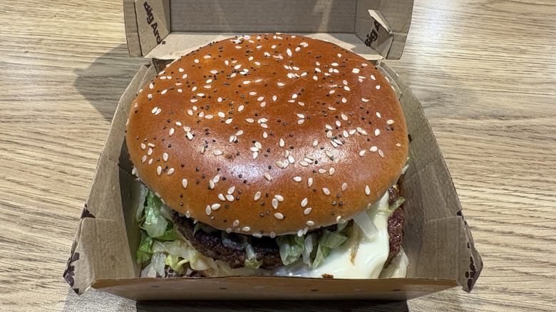 McDonald's Big Arch Burger in the box