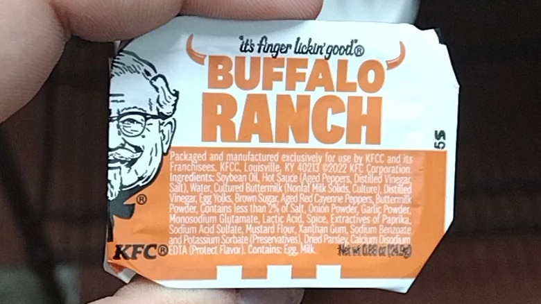 KFC Buffalo Ranch next to chicken strips