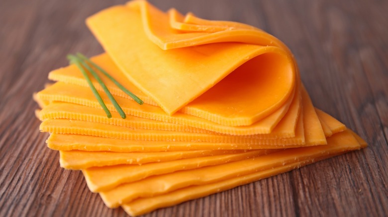 slices of cheddar cheese