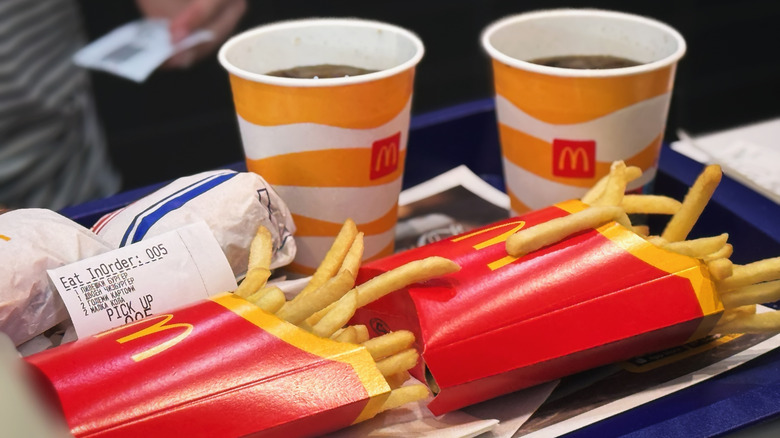 burgers fries and drinks from McDonald's