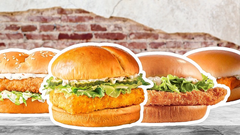 four fast-food fish sandwiches 