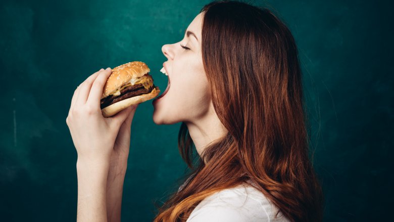 eating fast food