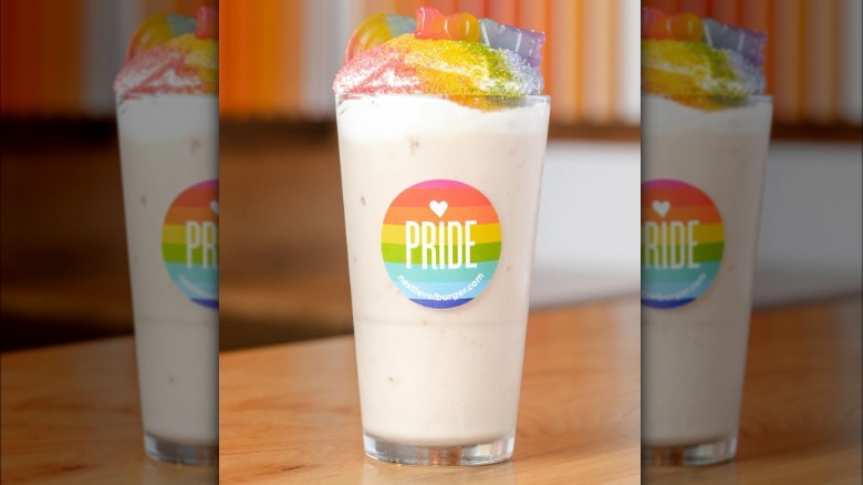Rainbow fruity milkshake for pride