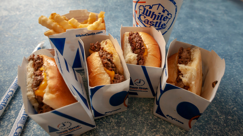 White Castle sliders on tray