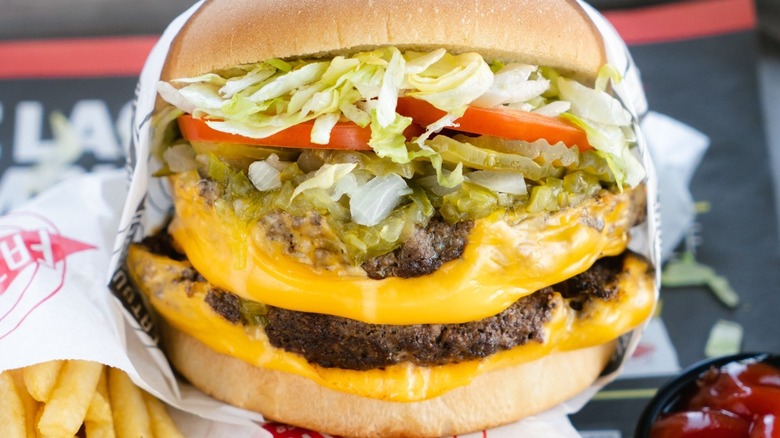 Close up of Fatburger burgers