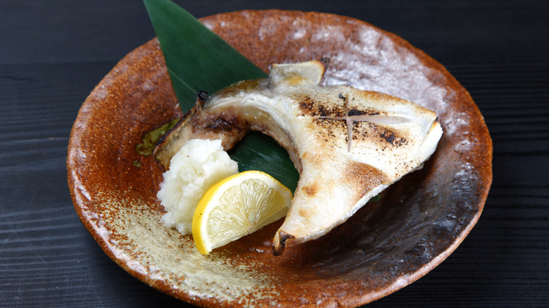 grilled japanese style yellowtail collar 