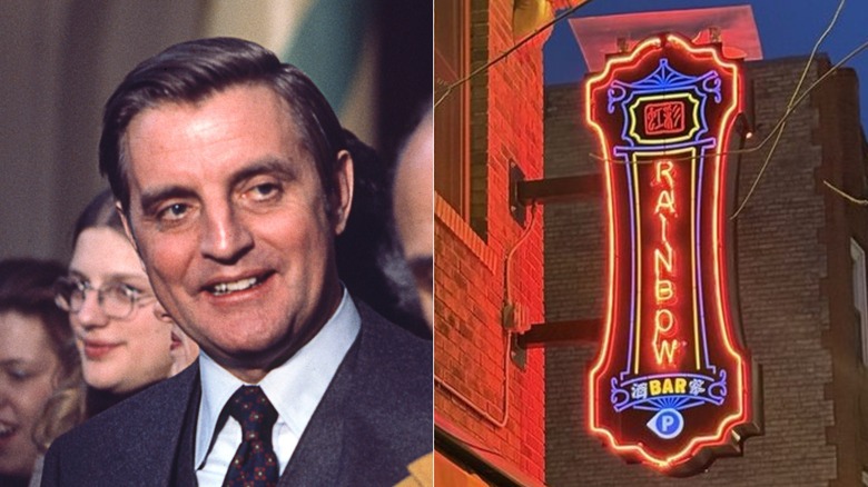 Vice President Walter Mondale and Rainbow Bar sign