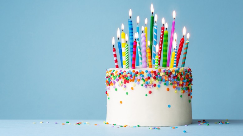 birthday cake with candles