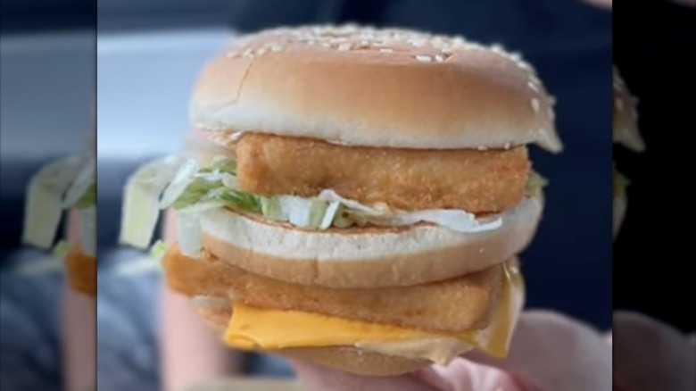 A McDonald's Big Mac with Filet-O-Fish patties in place of beef burgers