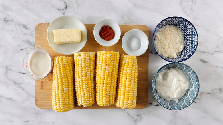 Ingredients for LongHorn Steakhouse fire-roasted corn on the cob