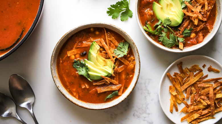 fire-roasted vegan tortilla soup 