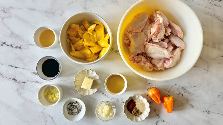 Ingredients for mango habanero wings