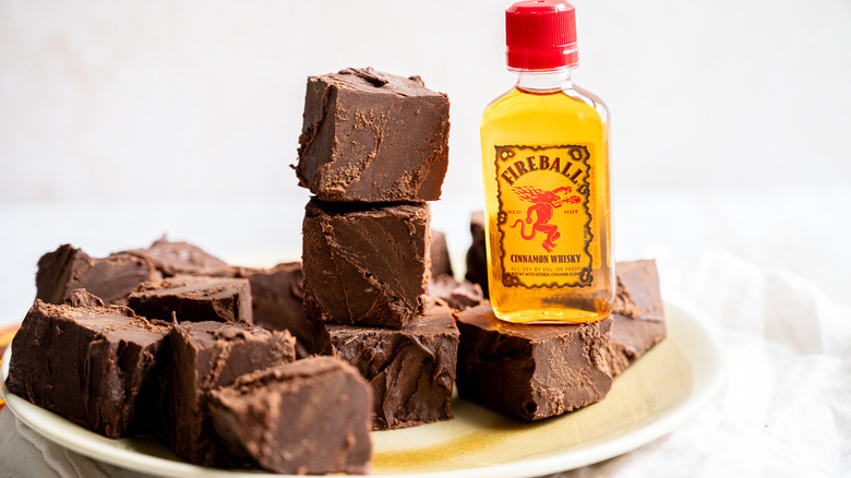 fudge with Fireball bottle