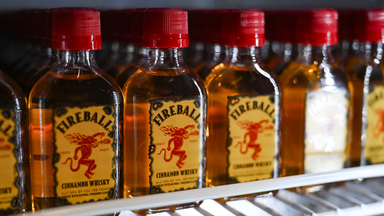 Bottles of Fireball Cinnamon Whisky