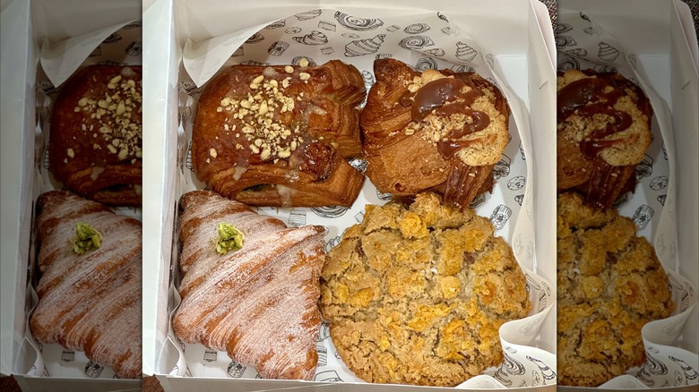 Four pastries in a box