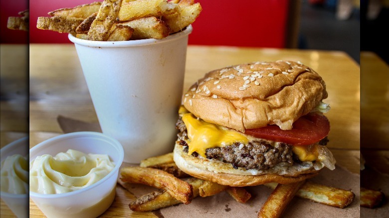 Five Guys meal, including fries