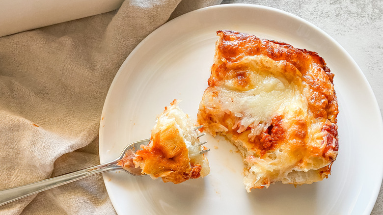 biscuit-crust pizza on plate