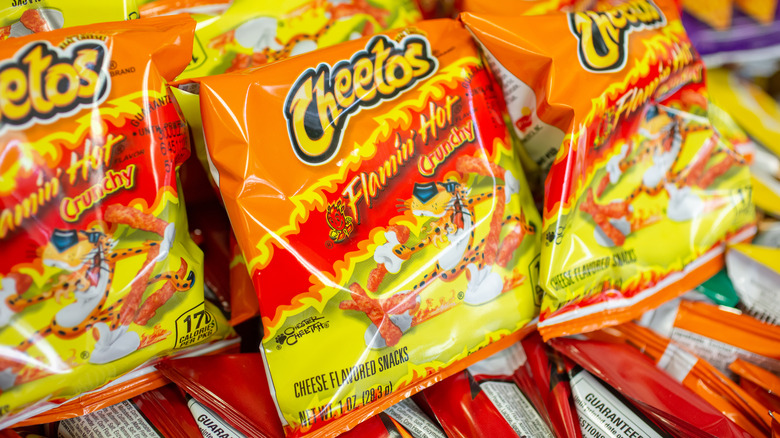 Packets of Flamin' Hot Cheetos